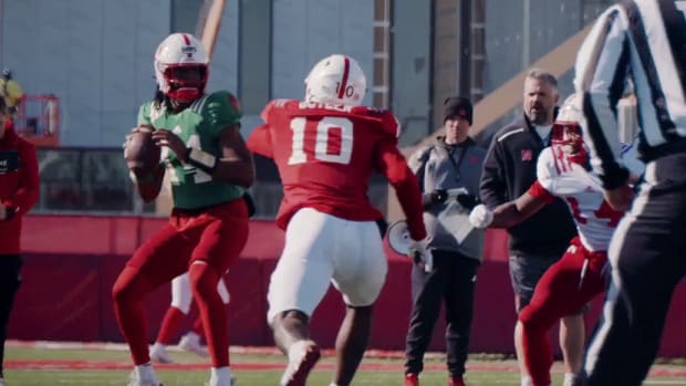 Jeff Sims and Jimari Butler spring 2023 Nebraska football